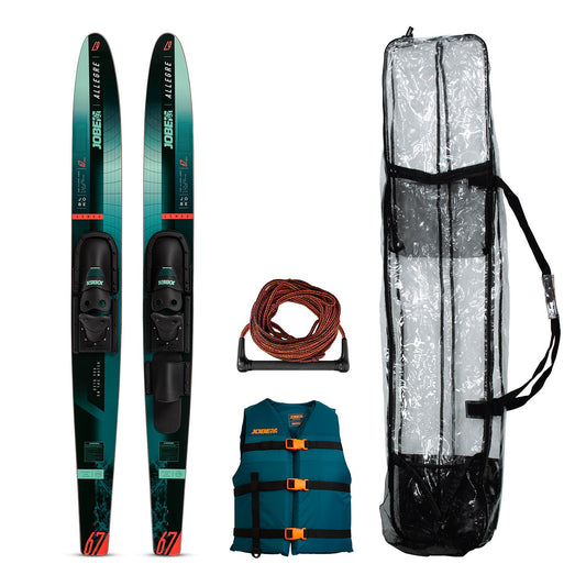 Jobe Allegre Combo Skis Paket in Atlantikgrün mit Weste, Seil und Tasche