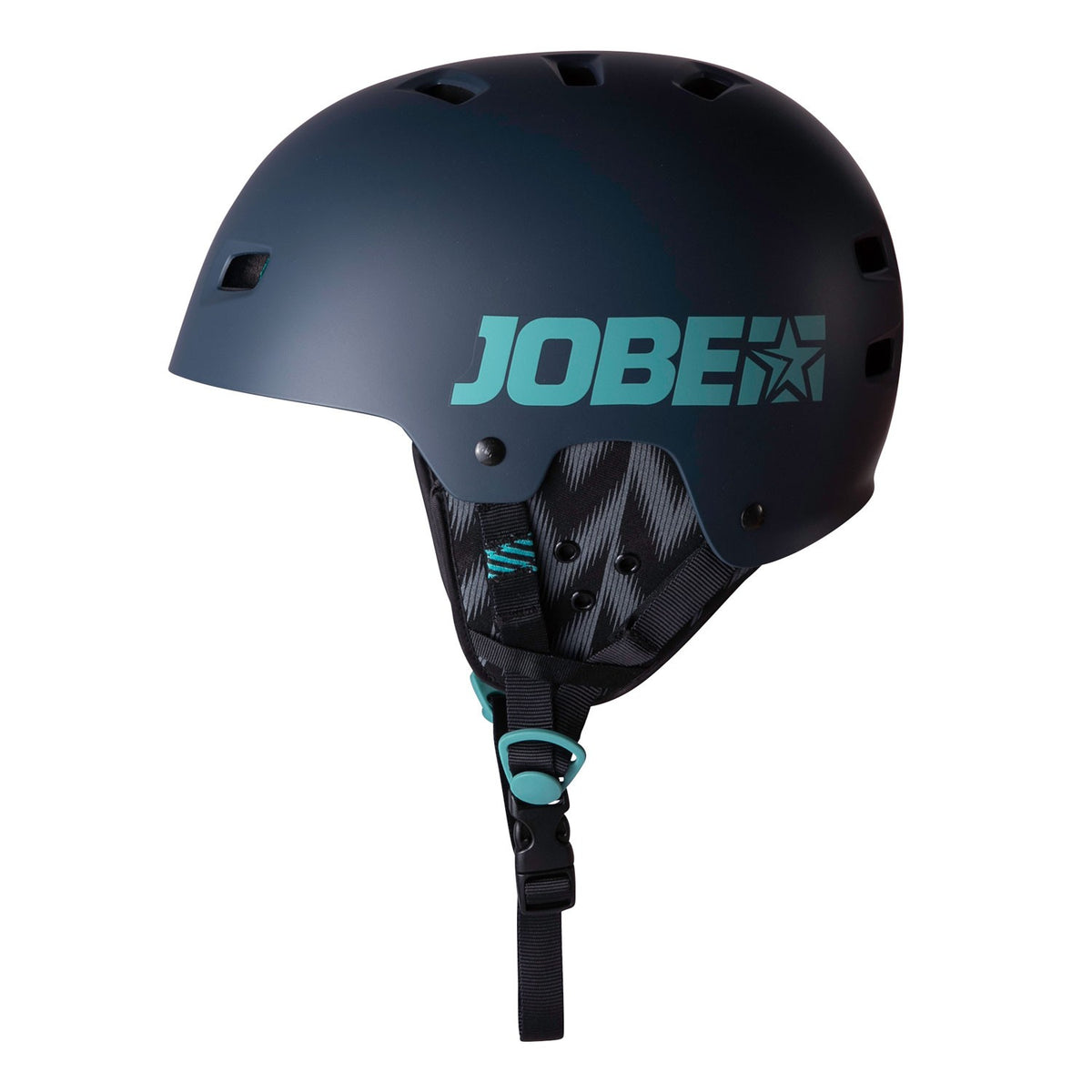 Jobe Base Wakeboard Helm in Midnight Blau mit türkisem Logo